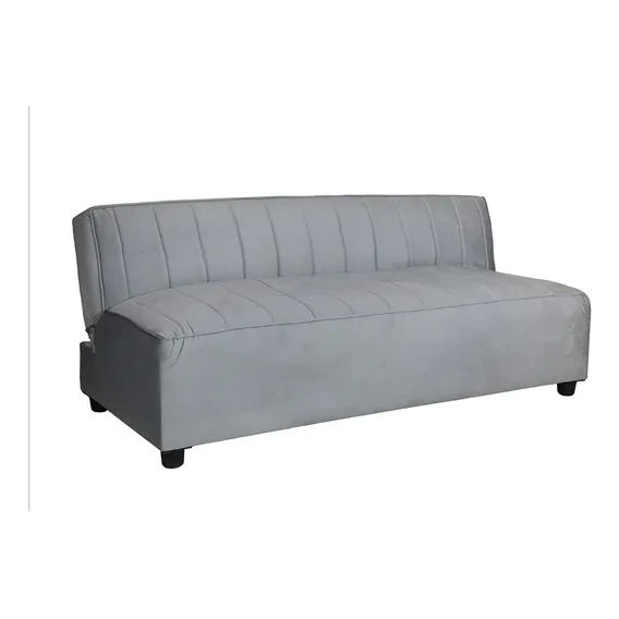 Sofá-cama Sofá-cama minimalista moderno, sofá-cama tufado, cor cinza claro, design de tecido de veludo Foto 1