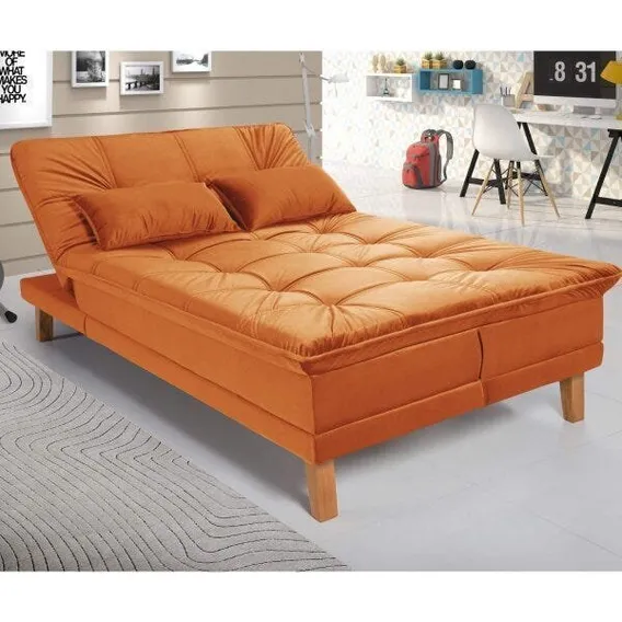 Sofá Cama Veludo Liso Berlim Plus Império Estofados Ab Foto 1