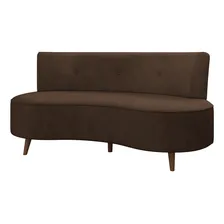 Sofá Chaise Living 160 Istambul Veludo Marrom Foto mini 1