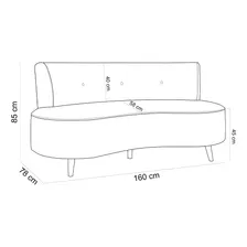 Sofá Chaise Living 160 Istambul Veludo Marrom Foto mini 4