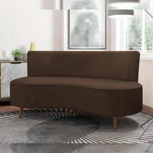Sofá Chaise Living 160 Istambul Veludo Marrom Foto mini 2