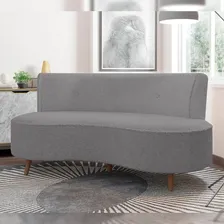 SofĂĄ Chaise Living 2 Lugares 135cm Istambul BouclĂȘ Cinza Foto mini 2