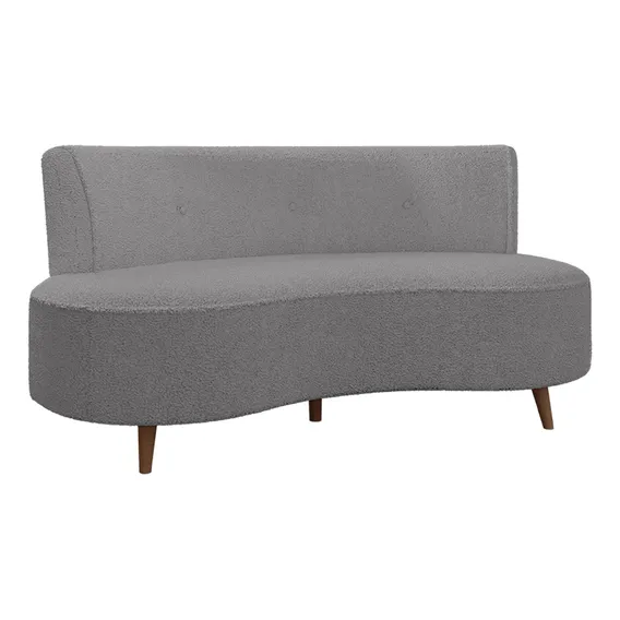 SofĂĄ Chaise Living 2 Lugares 135cm Istambul BouclĂȘ Cinza Foto 1