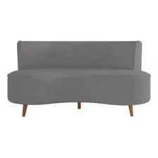 SofĂĄ Chaise Living 2 Lugares 135cm Istambul BouclĂȘ Cinza Foto mini 3