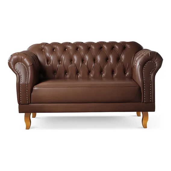 Sofá Clássico Vintage Chesterfield 2 Lugares Foto 1