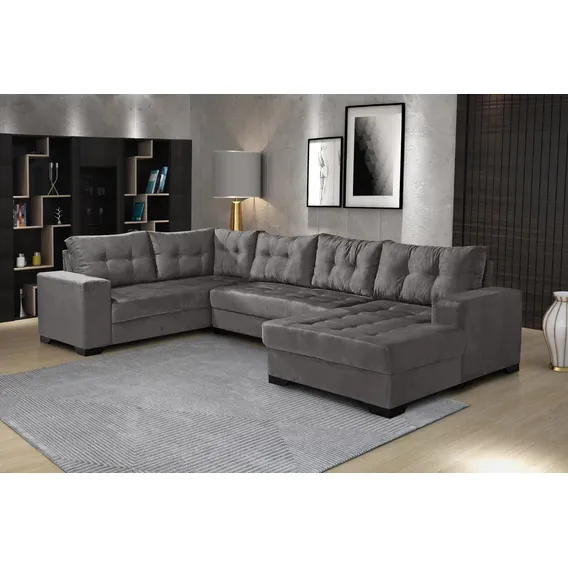 Sofá De Canto 6 Lugares Com Chaise Bia Império Bfwt Foto 1