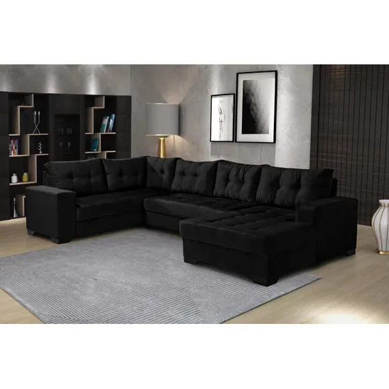 Sofá De Canto 6 Lugares Com Chaise Bia Império Cawt Foto 1