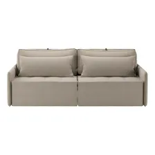 Sofá Em Linho 180cm Boss Cinza/marrom Da Foto mini  3