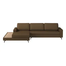 Sofá Em Linho 322cm Chaise Esquerdo E Deck Loft Foto mini  2