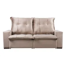 Sofá Estofado 3 Lugares Reclinável 110x94x204c Bressiani Cor Camurça Foto  mini 1
