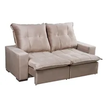 Sofá Estofado 3 Lugares Reclinável 110x94x204c Bressiani Cor Camurça Foto mini  2