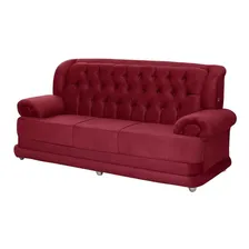 Sofá Finlândia 3 Lugares Pluma Vinho Suede Sofá Casa Foto mini 1
