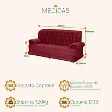 Sofá Finlândia 3 Lugares Pluma Vinho Suede Sofá Casa Foto mini 3
