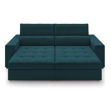 Sofá Hugo 2 Lug 208cm Reclinável Retrátil Vel Azul Marinho Foto mini 3