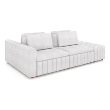 Sofá Ilha Com Puff Sala Living 265cm Amber Bouclê Branco Foto mini 1