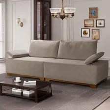 Sofá Living Braço Articulado Deluxe 2,50m Bouclê Bege Foto mini 3