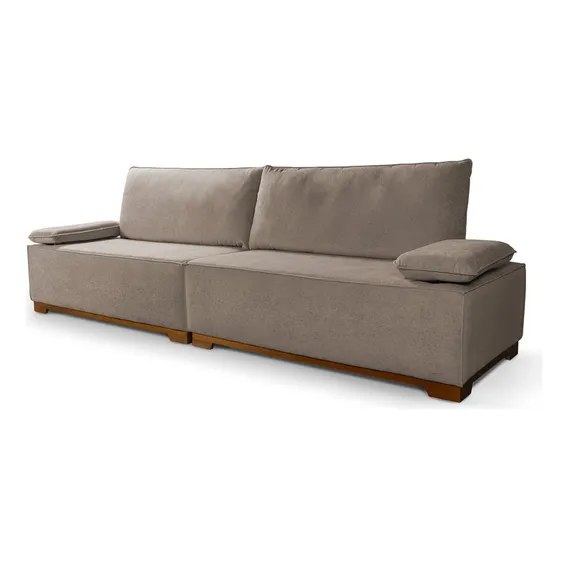 Sofá Living Braço Articulado Deluxe 2,50m Bouclê Bege Foto 1