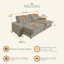 Sofá Premium em Camurça Bege Sofá Casa Foto mini 3