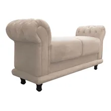 Sofá Retrô Barcelona Namoradeira Suede Bege - D'rossi Foto mini 1