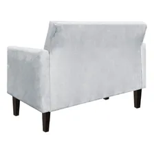 Sofá Retrô Namoradeira Compacta Jade Suede Cinza - D'rossi Foto mini 4
