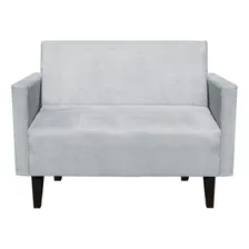 Sofá Retrô Namoradeira Compacta Jade Suede Cinza - D'rossi Foto mini 1