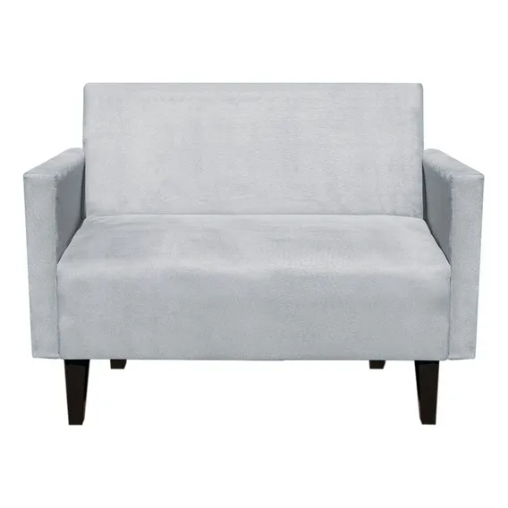 Sofá Retrô Namoradeira Compacta Jade Suede Cinza - D'rossi Foto 1