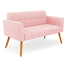 Sof谩 Retr么 Namoradeira D'rossi Elisa Suede Cor Rosa Beb Foto mini 1