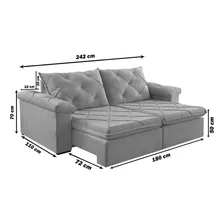 Sofá Retrátil 2 Lugares 242cm Astor 2107 Foto mini 3