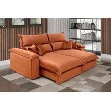 Sofá Retrátil E Reclinável 4 Lugares Lírio Suede Foto  mini 1
