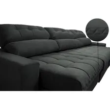 Sofá Retrátil Recli Pocket Cama Inbox Master 3,52m Cinza Foto mini 4