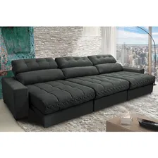 Sofá Retrátil Recli Pocket Cama Inbox Master 3,52m Cinza Foto  mini 1