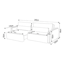 Sofá Retrátil Reclinável 240cm Sinna Linho Impermeabilizado Cor Cinza Claro Foto mini 4