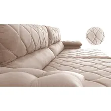 Sofá Retrátil Reclinável 2,75m Cama Inbox Big Home. Velusoft Cor Bege Foto mini  3