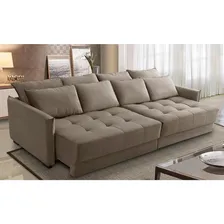 Sofá Sem Caixa Retrátil Reclinável 2,50m Carol Cappuccino Foto mini 1