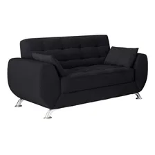 Sofás 2 Lugares Larissa Suede Preto Foto mini 1