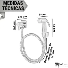 Soft Inox ducha higiênica 1/4 volta luxo acabamento quadrado cromado Foto mini 3