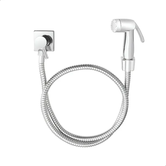 Soft Inox ducha higiênica 1/4 volta luxo acabamento quadrado cromado Foto 1