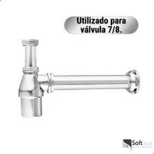 Soft Inox Sifão Copo Metal Cromado Para Lavatório Inox 7/8 Foto mini 4