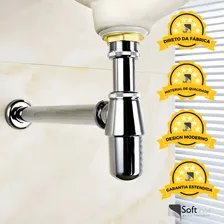 Soft Inox Sifão Copo Metal Cromado Para Lavatório Inox 7/8 Foto mini 2