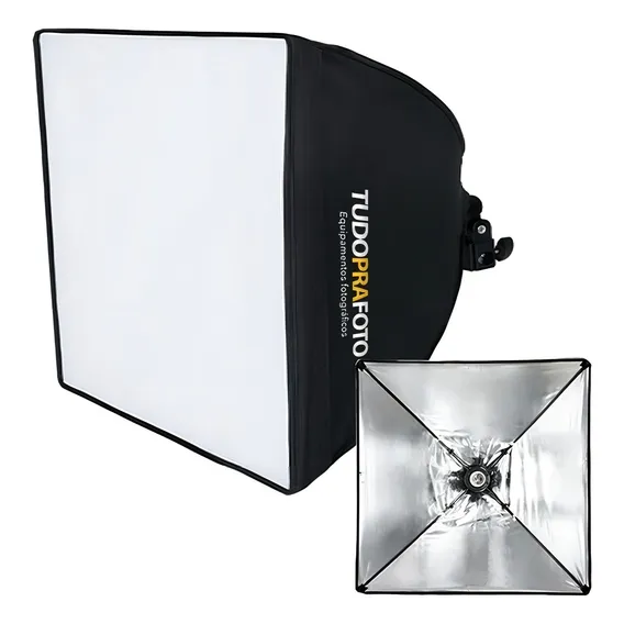 Softbox 40x40 Iluminador Tudoprafoto Soquete E27 C/ Difusor Foto 1