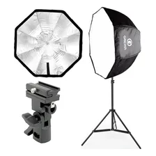 Softbox Octabox 120 Cm Greika + Tripé + Suporte Para Flash Foto  mini 1