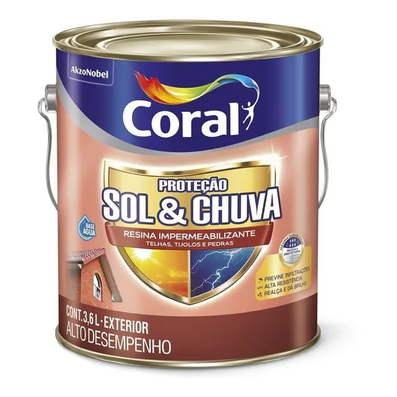 Sol & Chuva Resina Impermeabilizante Cerâmica Ónix 3,6l Foto 1