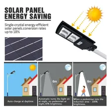 Solar Luminária Pública Poste Rua Led 100w C/sensor Preto Foto mini 3