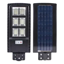Solar Luminária Pública Poste Rua Led 150w C/sensor Preto Foto  mini 1