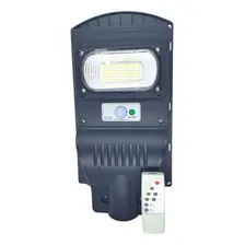 Solar Luminária Pública Poste Rua Led 50w C/ Sensor Cor Preto Foto mini  2
