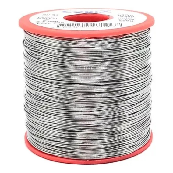Solda Estanho 0.5mm C/ Fluxo 63x37 Carretel 500g - Cobix Foto 1