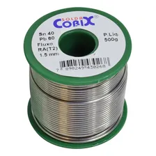 Solda Estanho 40x60 (snxpb) 1.5mm C/ Fluxo 500g - Cobix Foto  mini 1