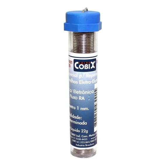 Solda Estanho Tubinho 22g 1.0mm Cobix 110V/220V Foto 1