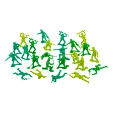 Soldadinhos Forças Armadas Exército Guerra Soldados De Brinquedo De Plástico 24 Bonecos Miniaturas Verde - Gulliver Foto mini 1