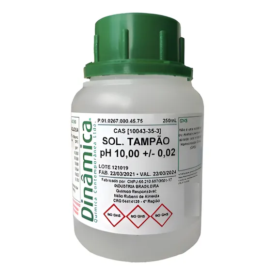 Solução Phmetro Ph 10.0 Tampão Calibrador Teste Ph Dinâmica Foto 1